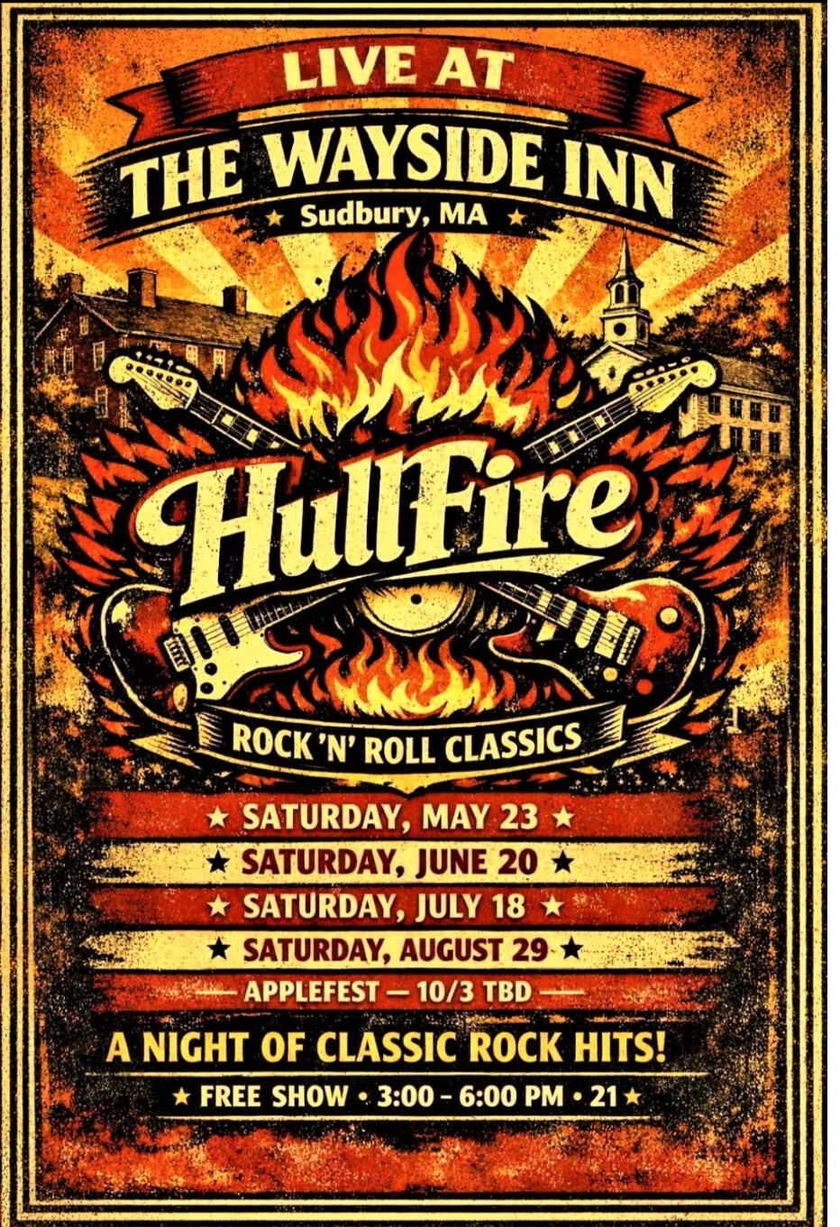 Upcoming show of Ned's band Hullfire at the Wayside Inn. Drum Colors Records - a division of Morse Holdings Inc.